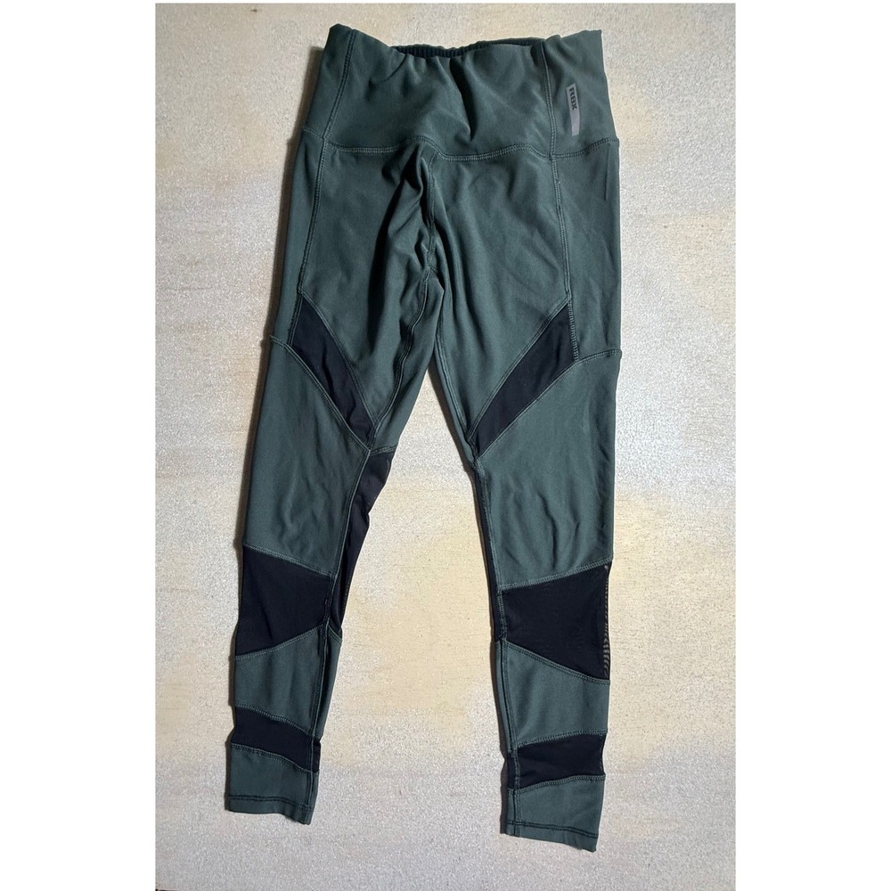 RBX Active Women Green Mesh Panel High Waist Leggings XS CR6396 Yoga Gym-2036‎